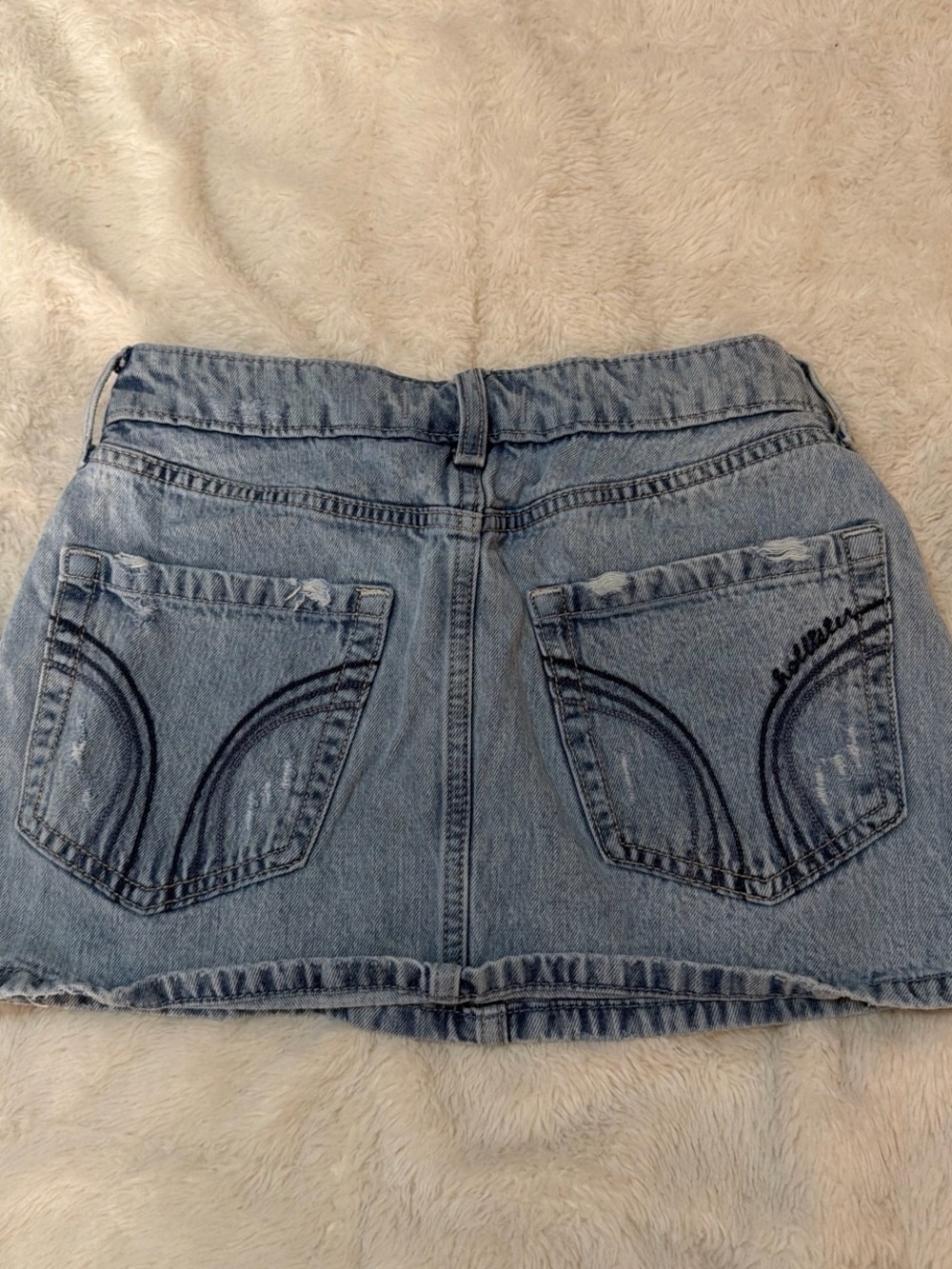 Light Blue Hollister Denim Mini Skirt - Women
